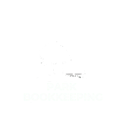 Park Bookkeeping Logo Transparent White Text All White